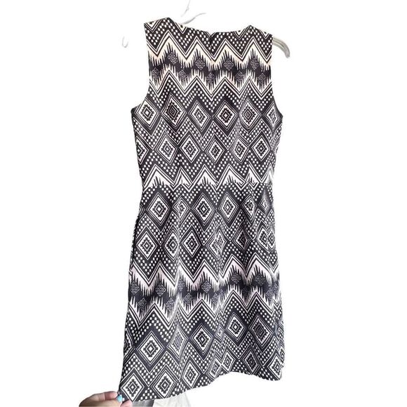 J. Crew black and white Ikat Aztec geometric print cotton mini dress, sz 6 - Picture 3 of 5